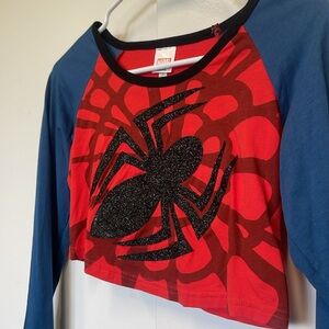 Cropped sexy Spider-Man shirt. Marvel.  Comicon. Halloween.  Cosplay